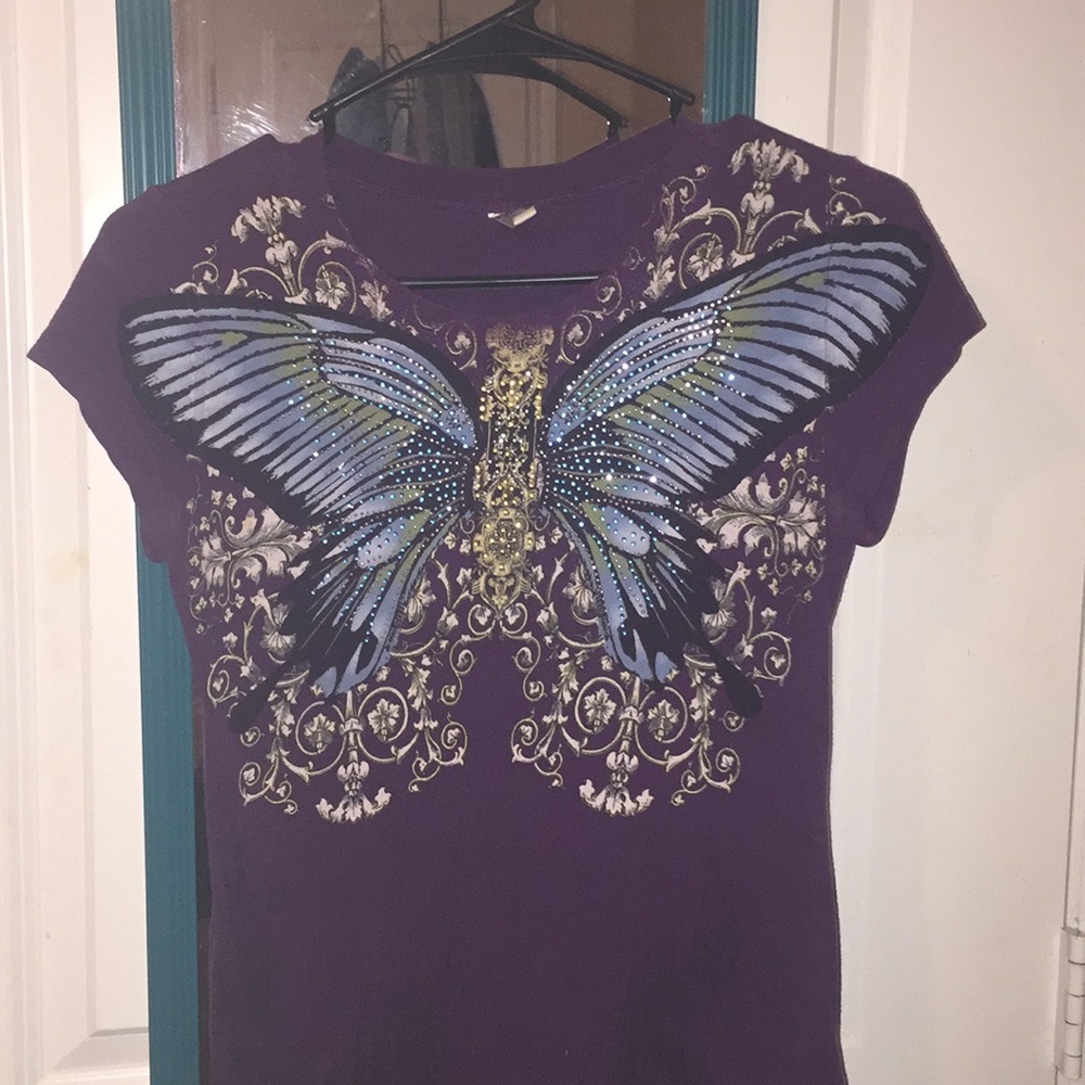 Super cute butterfly shirt with some dazzle